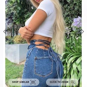 Fashion Nova - Tie ‘Em Up Boyfriend Jeans